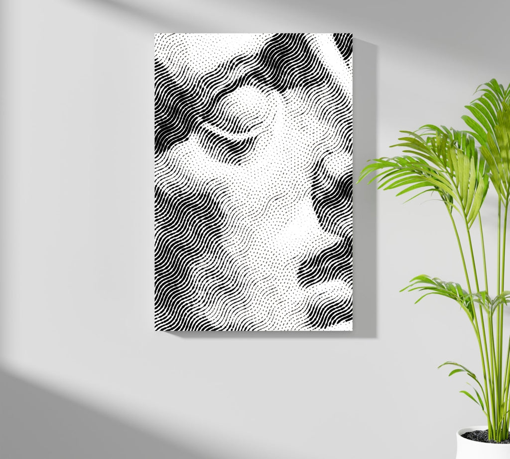 Wavy Line Abstract Torso Aluminum Print