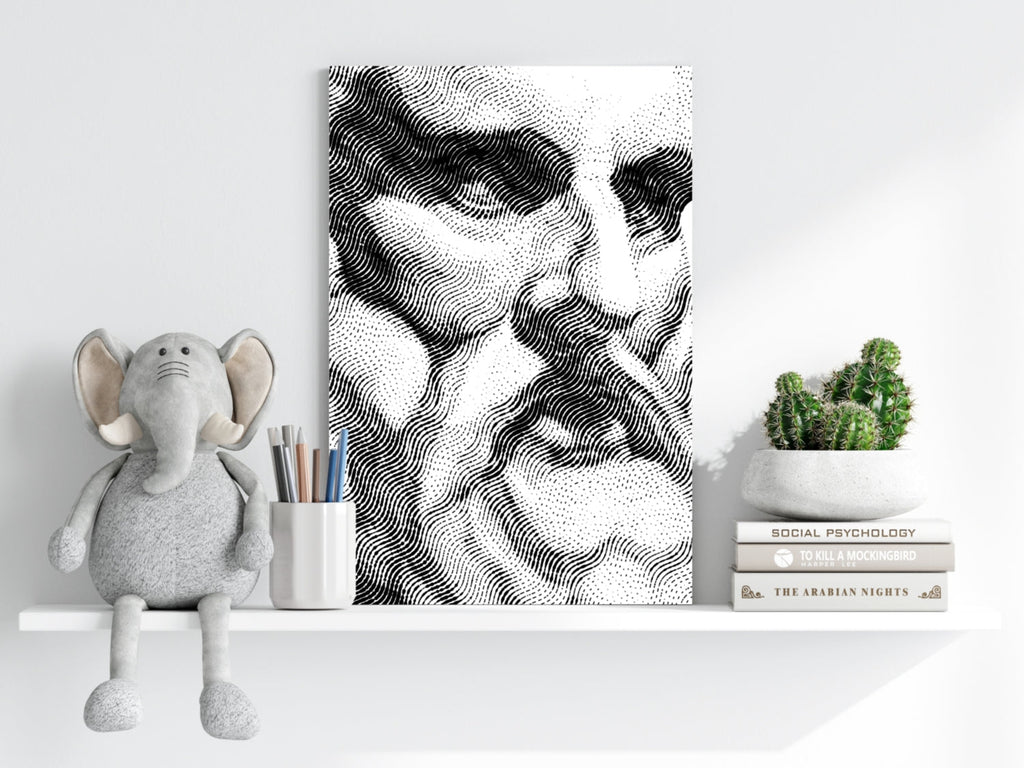 Wavy Line Face Profile Aluminum Print