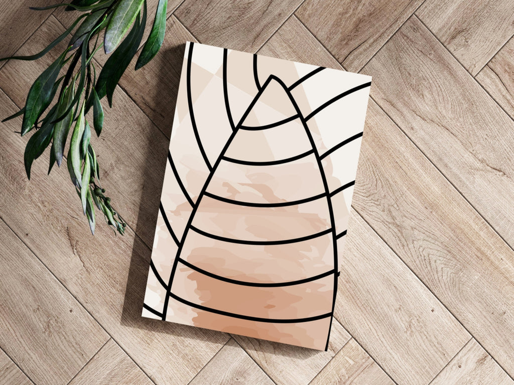 Blush Peach Leaf Vein Arcs Aluminum Print