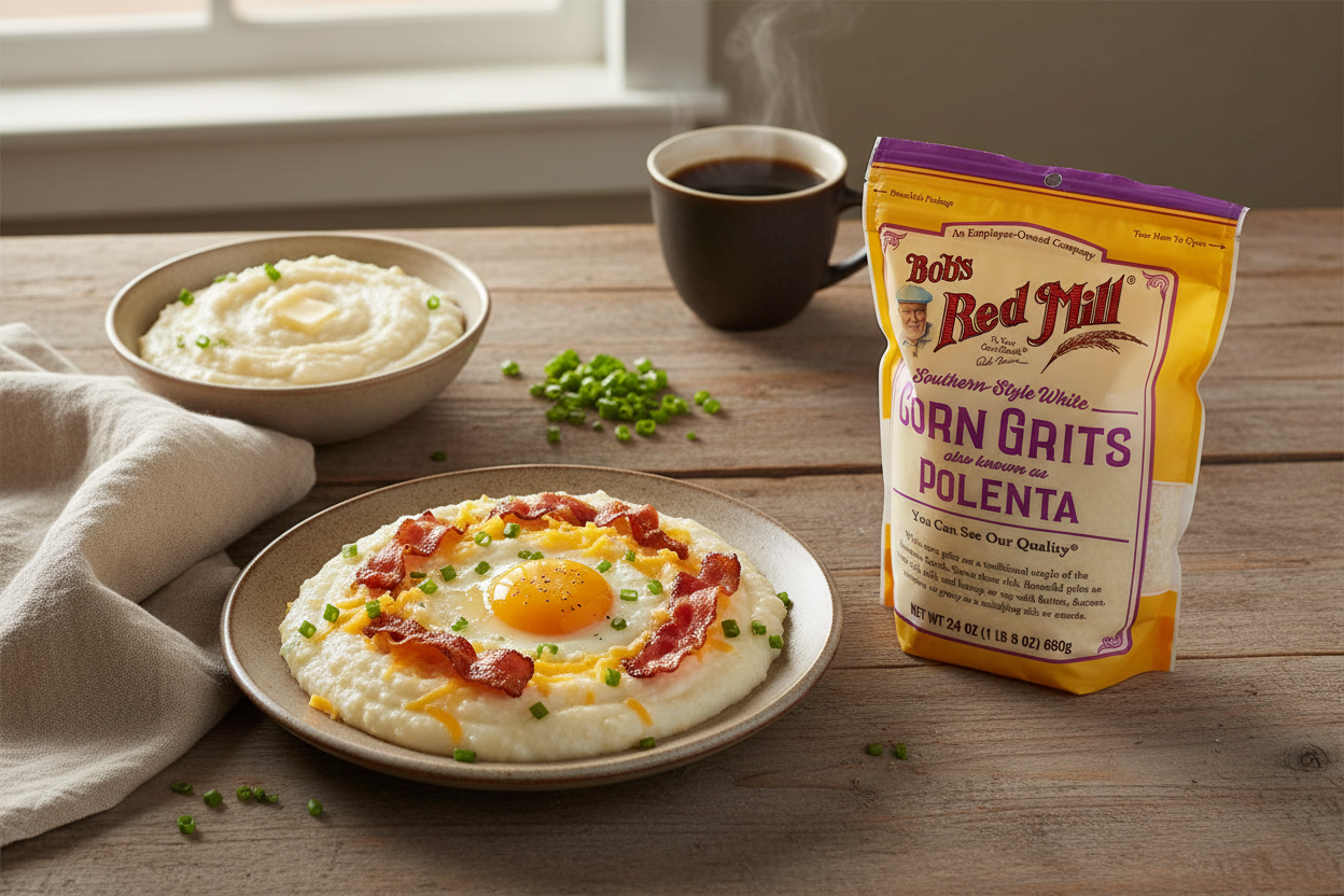 Bob's Red Mill White Corn Grits - Stone Ground, Gluten-Free, 24 oz (Pack of 4)