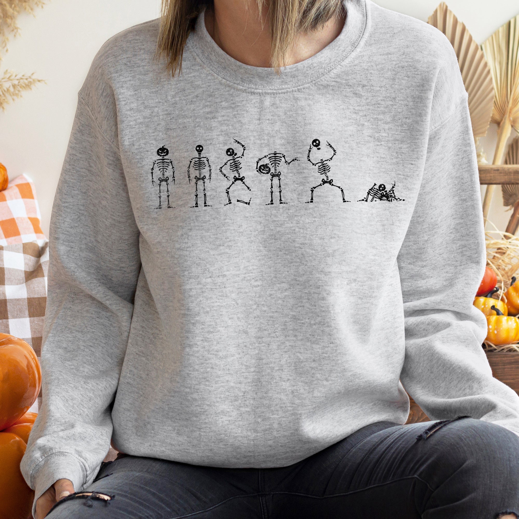 Skeleton Dance Halloween Themed Night Parade Illustration Graphic Artwork Sweatshirt