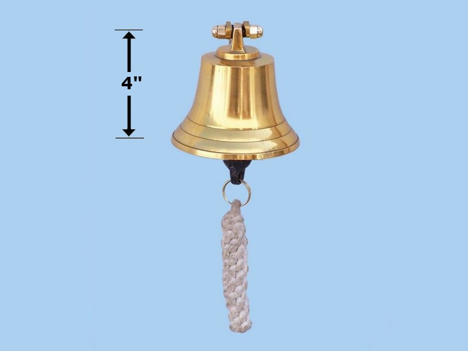 Brass Plated Hanging Harbor Bell 4""