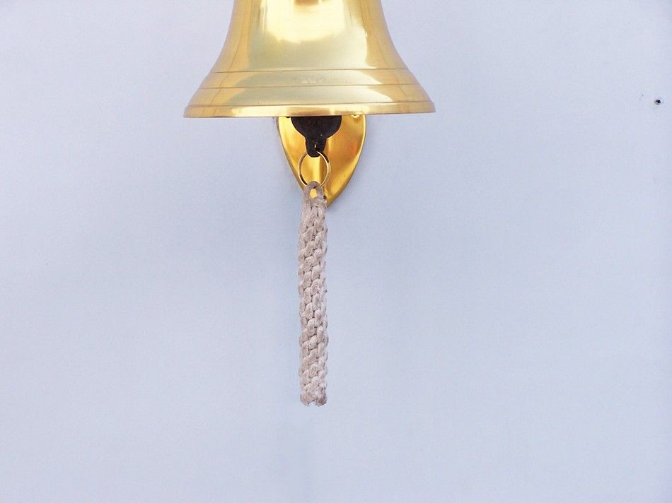 Brass Plated Hanging Harbor Bell 7""