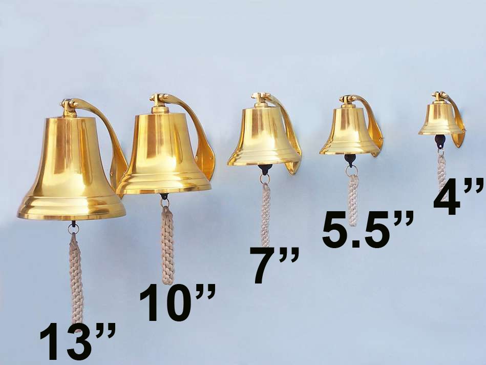 Brass Plated Hanging Harbor Bell 7""