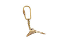 Solid Brass Dolphin Key Chain 4""