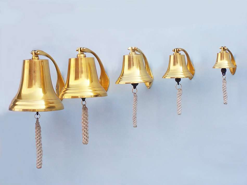 Brass Plated Hanging Harbor Bell 7""