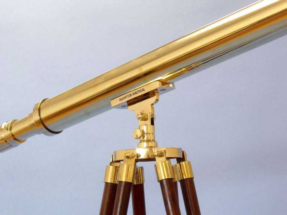 Floor Standing Brass Harbor Master Telescope 60""