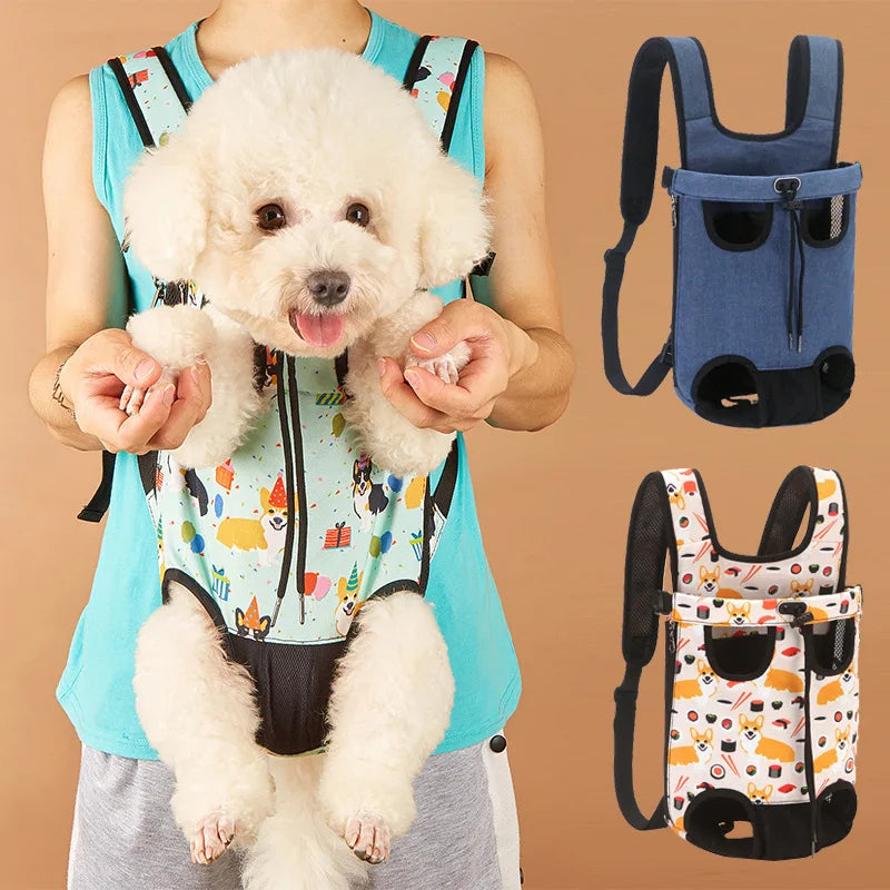 Breathable Camouflage Mesh Dog Carrier Backpack — Adjustable Pet Backpack for Small Dogs up to 22 lb (10 kg)