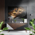 Espresso Cups On Wood Board Brushed Aluminum Dibond Wall Art