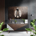 Hooded Boxer Sepia Gym Portrait Brushed Aluminium Dibond Wall Art