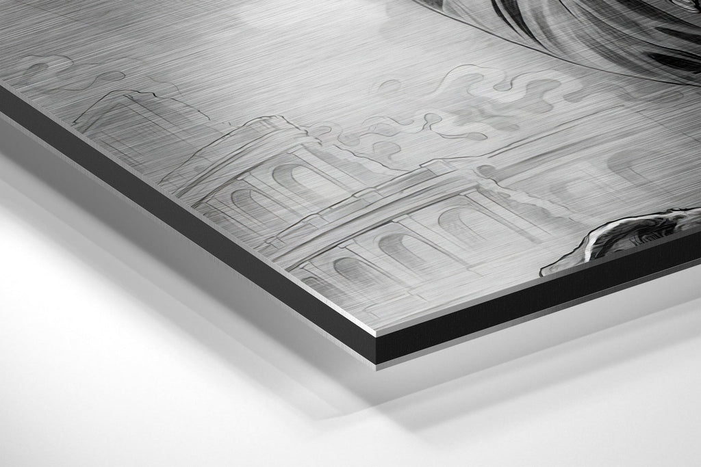 Monochrome Suited Marksman Aiming Brushed Aluminium Dibond Wall Art
