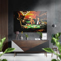 Retro Casino Green Baize Table Brushed Aluminium Dibond Wall Art