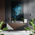 Never Stop Looking Up Teal Starfield Brushed Aluminium Dibond Wall Art