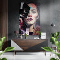 Sliced Collage Woman Face Brushed Aluminium Dibond Wall Art