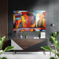 Colorful Old Town Bridge Houses Brushed Aluminium Dibond Wall Art