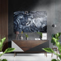 Charcoal Navy Droplet Marble Brushed Aluminium Dibond Wall Art