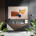 Terracotta And Mustard Organic Shapes Brushed Aluminium Dibond Wall Art