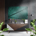 Teal Green Leaf Veins Macro Brushed Aluminium Dibond Wall Art