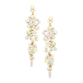 Bubble Stone Cluster Dangle Evening Earrings