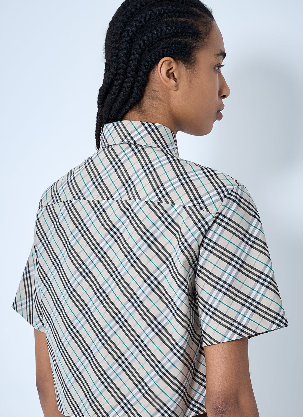 Burberry Women Crop Check Shirt