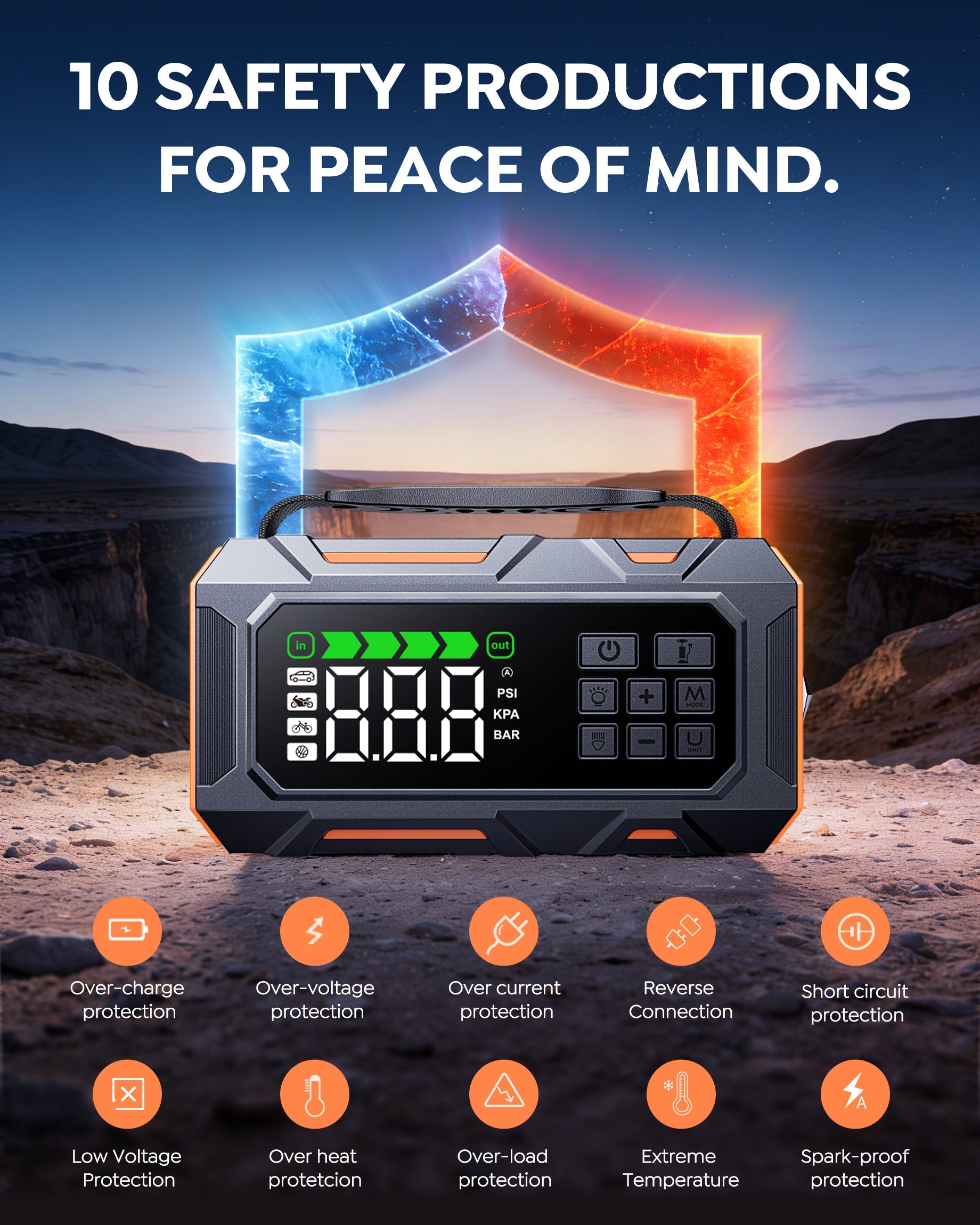 【New Arrivals】Buture Beta09 Car Jump Starter 8000A with 160 PSI Air Compressor丨16-in-1 Roadside Kit