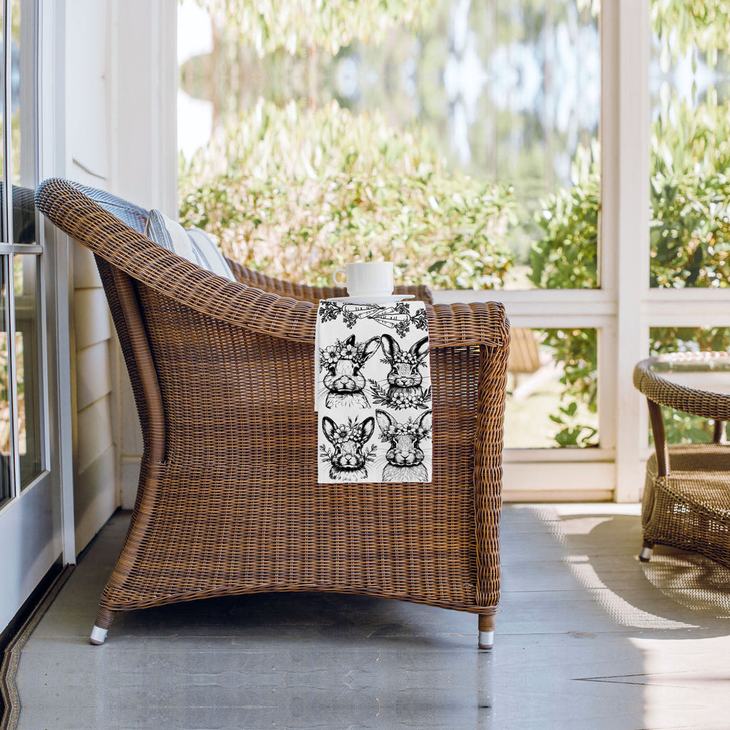 B&W Bunnies Towel