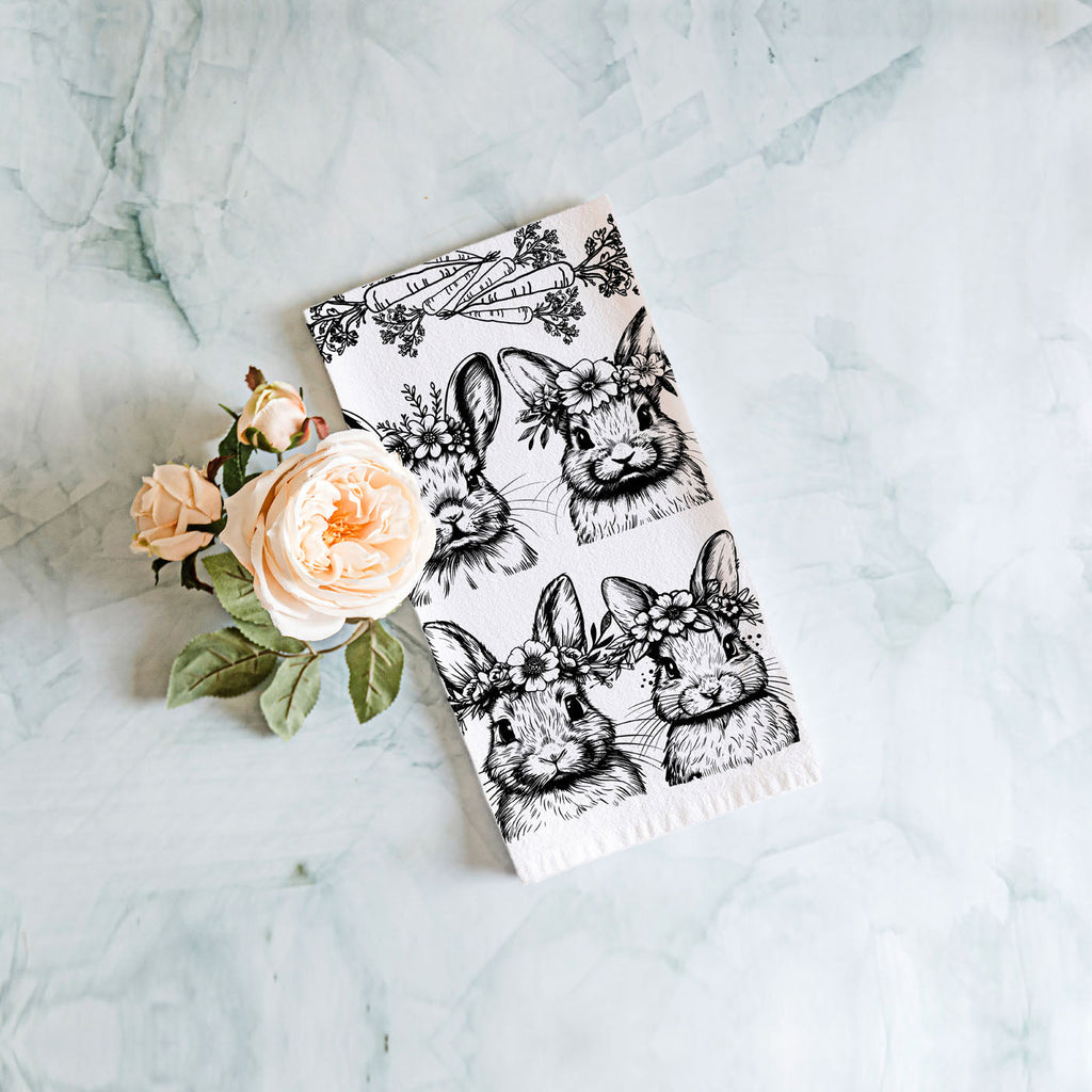 B&W Bunnies Towel