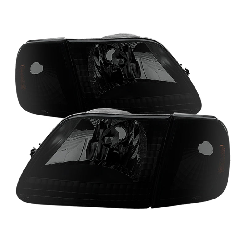 SPYDER Xtune Ford F150 97-03 Crystal Headlights w/Corner Black Smoked HD-JH-FF15097-SET-AM-BSM 9030321