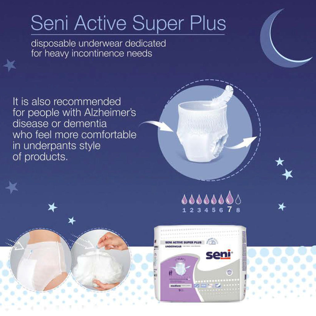 Seni® Active Super Plus Overnight Heavy Absorbent Underwear, 2X-Large S-2X12-AP1