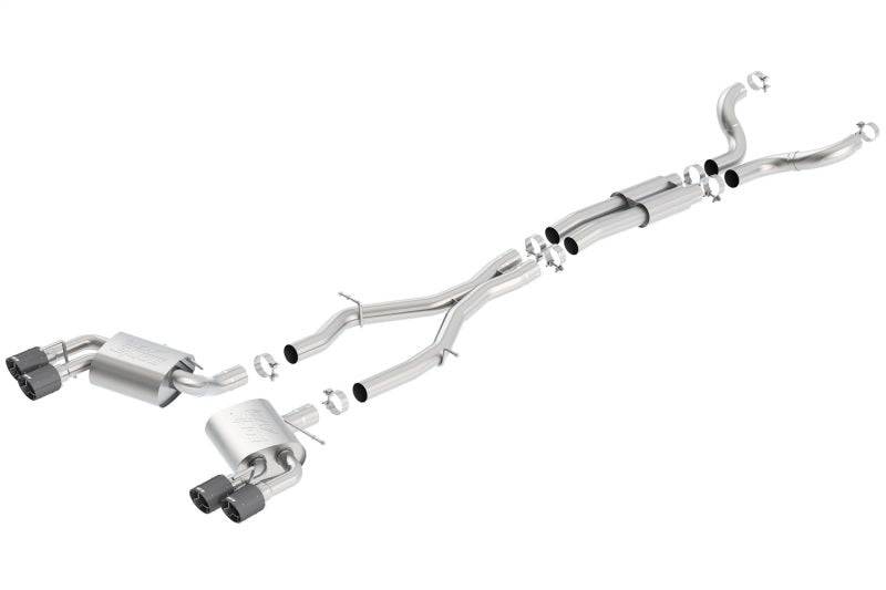 Borla 16-17 Chevy Camaro 6.2L 4in Dual Carbon Fiber Tips Dual Split Exit ATAK Catback Exhaust 140688CF