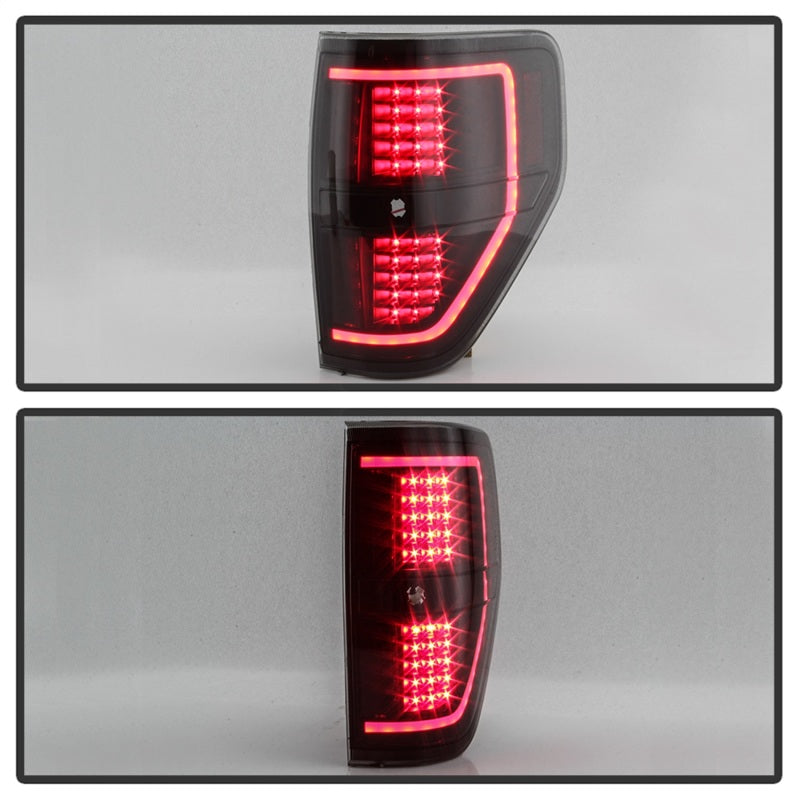 SPYDER xTune 09-14 Ford F-150 Light Bar LED Tail Lights - Black Smoke (ALT-JH-FF15009-LBLED-BSM) 9042195