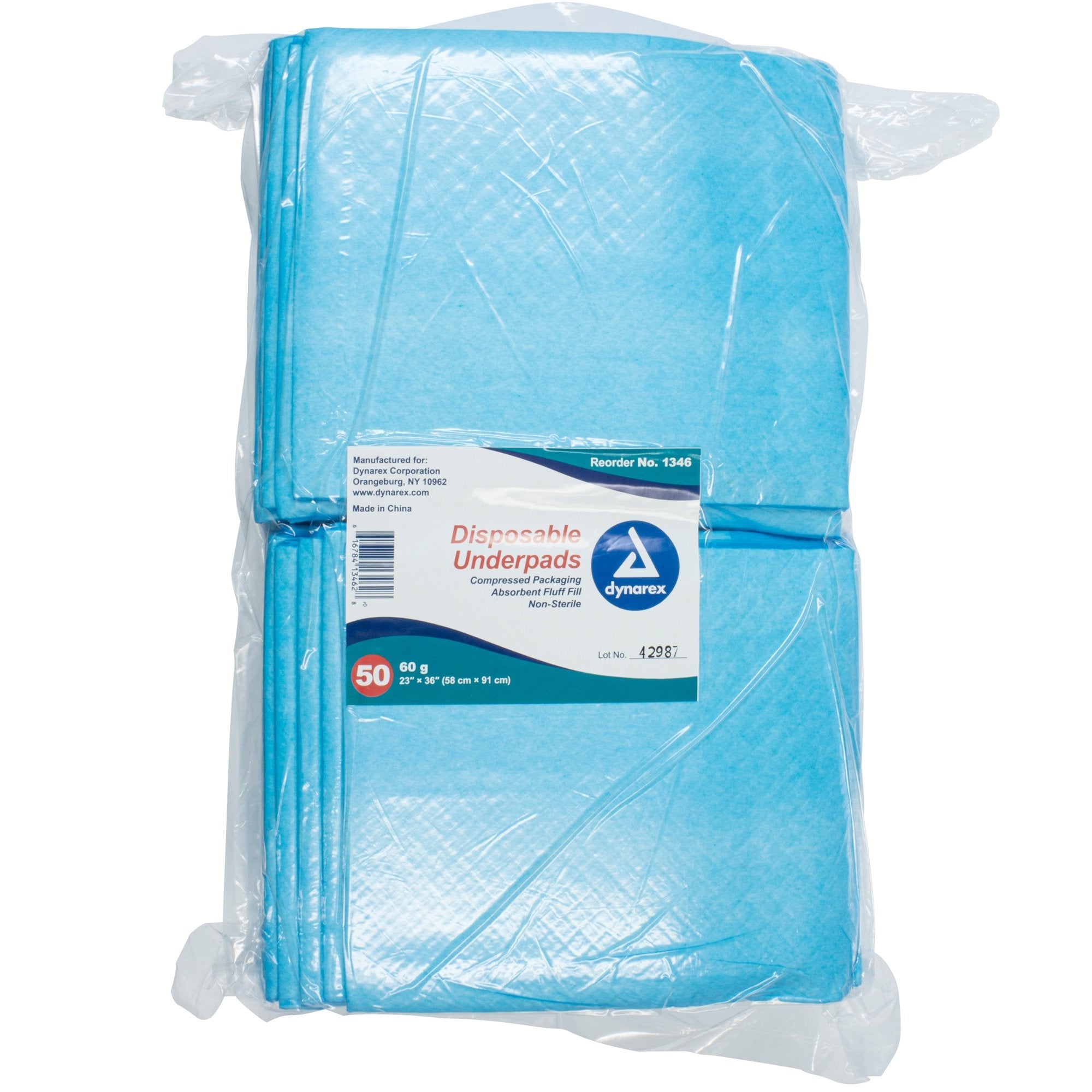 Dynarex® Absorbent Fluff Fill Underpad, 23 x 36 Inch 1346