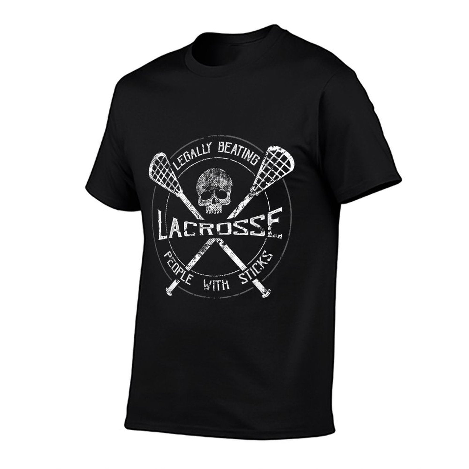 Lacrosse Legally Beating People with Sticks-Funny Design  Wrinkle-resistant T-Shirt