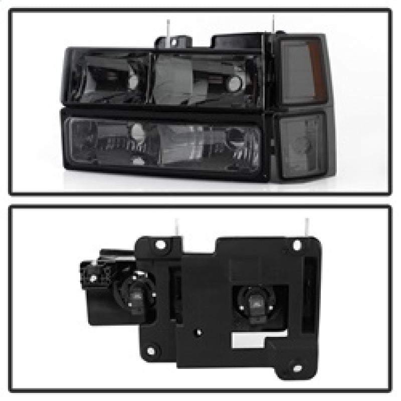 SPYDER Xtune Chevy Suburban 94-98 Headlights w/ Corner & Parking Lights 8pcs Smoked HD-JH-CCK88-AM-SM-SET 5072238