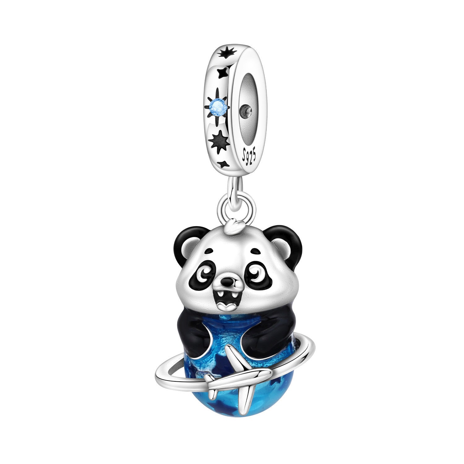 Cute Bamboo Panda DIY Copper Bead Pendant Jewelry Accessory