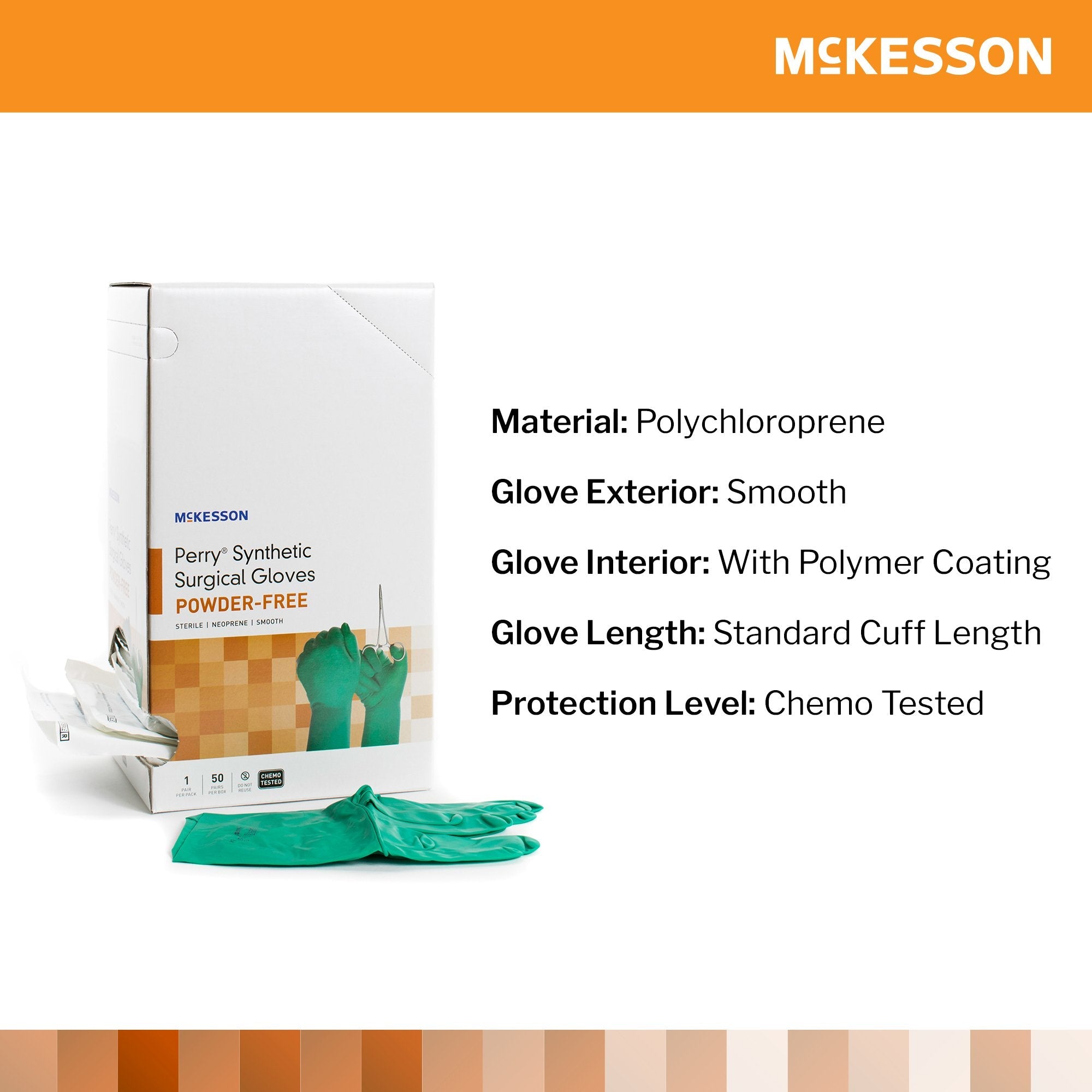 McKesson Perry® Performance Plus Polychloroprene Surgical Glove, Size 6, Green 20-2560N