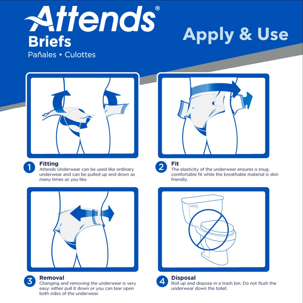 Attends® Extra Heavy Absorbency Briefs, Large DDP30100