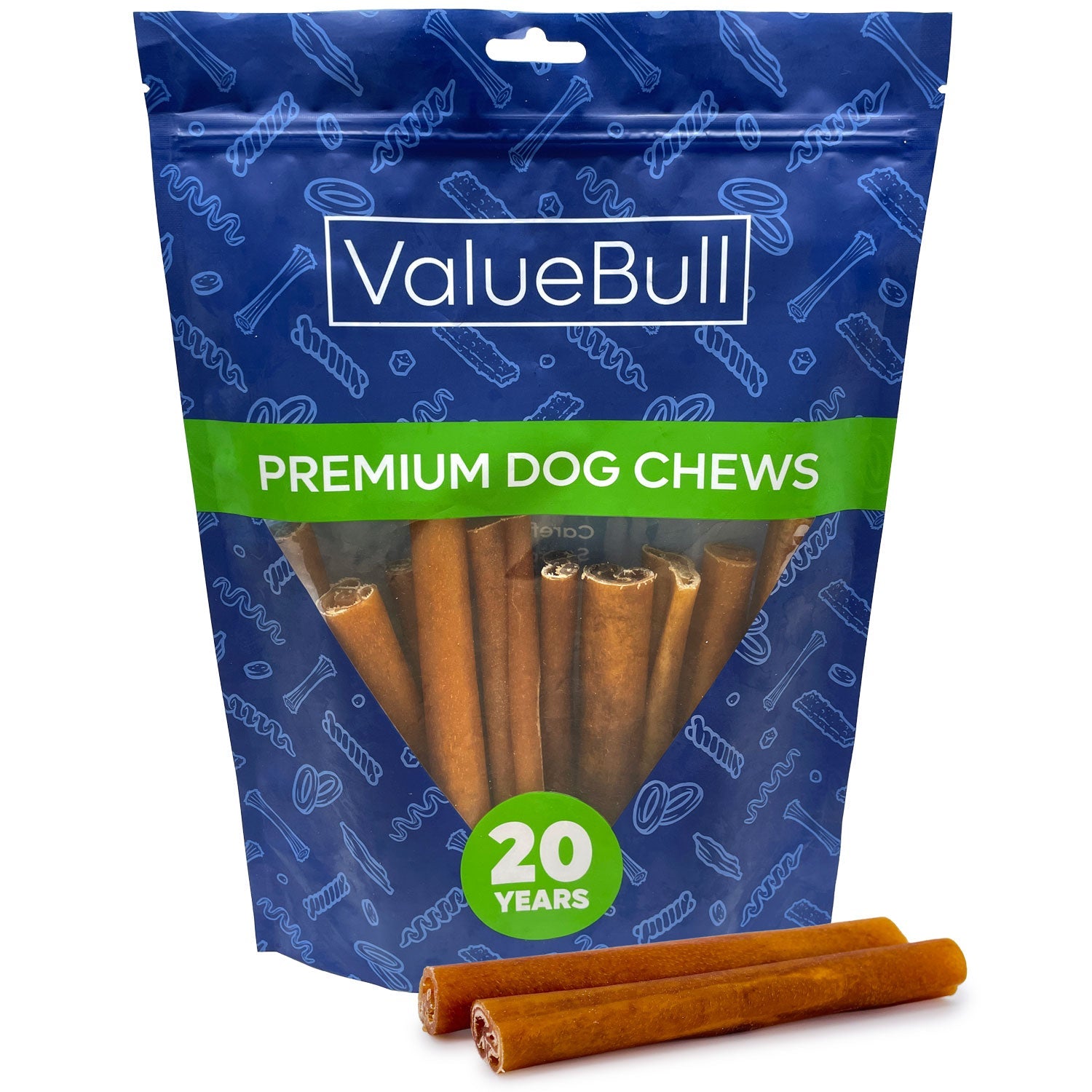 ValueBull Buffalo Collagen Sticks for Dogs, 6 Inch Thick Chews, 10 Count