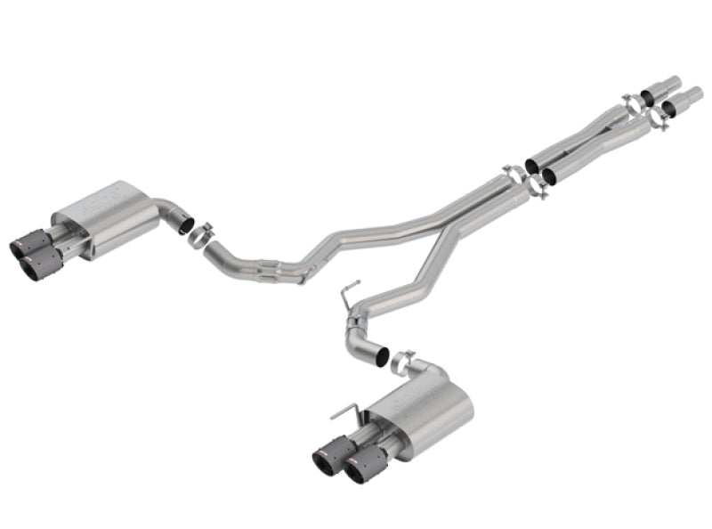 Borla 18-19 Ford Mustang GT 5.0L Coupe w/o Valves ATAK 3in Cat-Back Exhaust-Blk Carbon Fiber Tips 140746CFBA