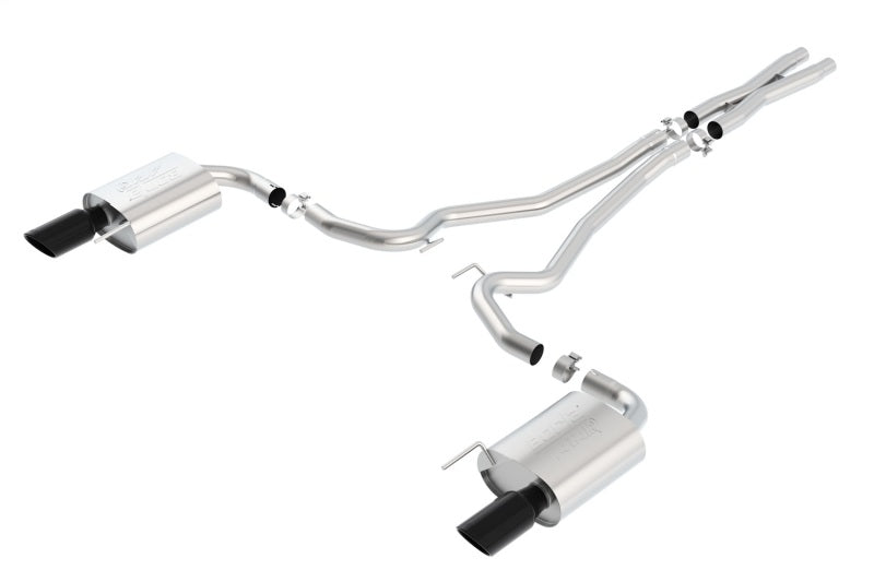 Borla Atak S Cat-Back 15-17 Ford Mustang GT 5.0L V8 MT/AT 2.5in pipe 4in tip (Black Chrome) 140591BC