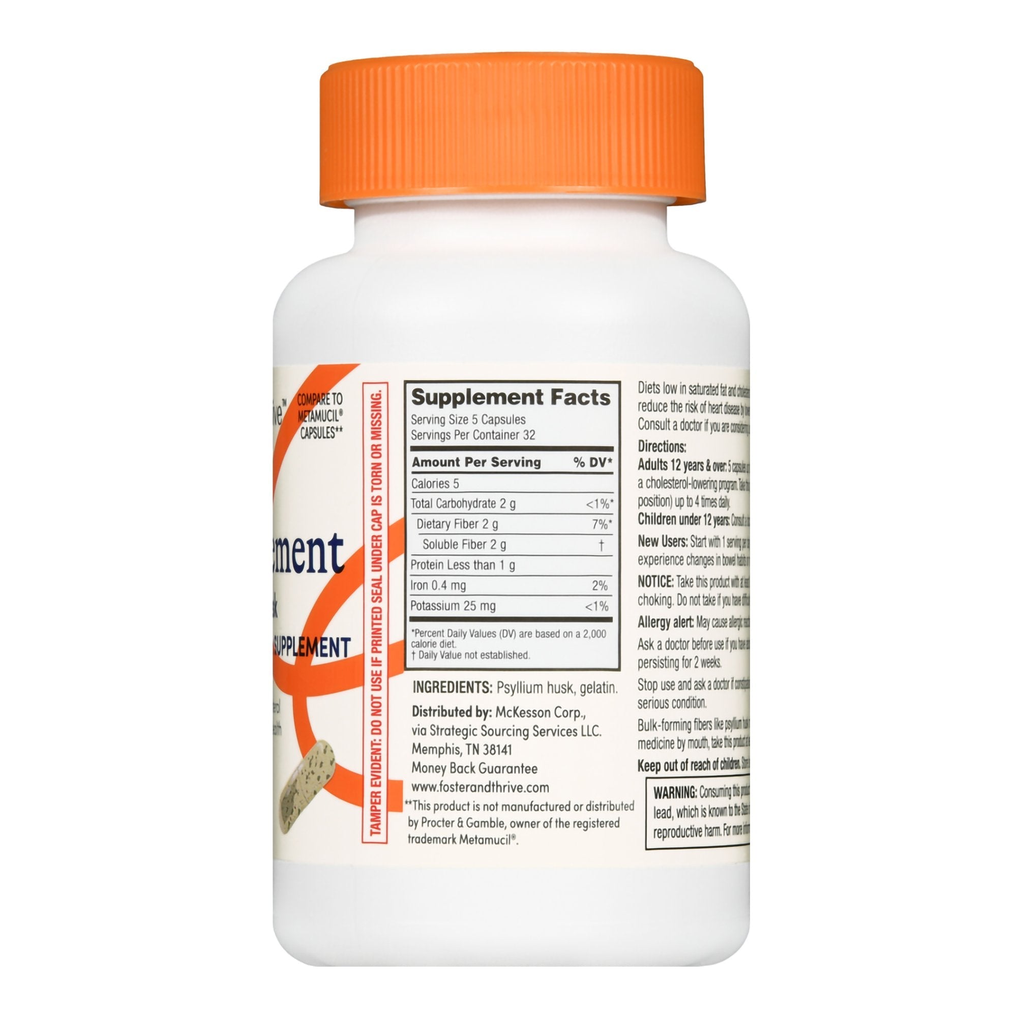 Foster & Thrive™ Fiber Supplement Psyllium Husk Capsules 01093995614