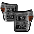 SPYDER Xtune Ford Super Duty 11-16 Projector Headlights Light Bar Drl Smoked PRO-JH-FS11-LBBRL-SM 9034954
