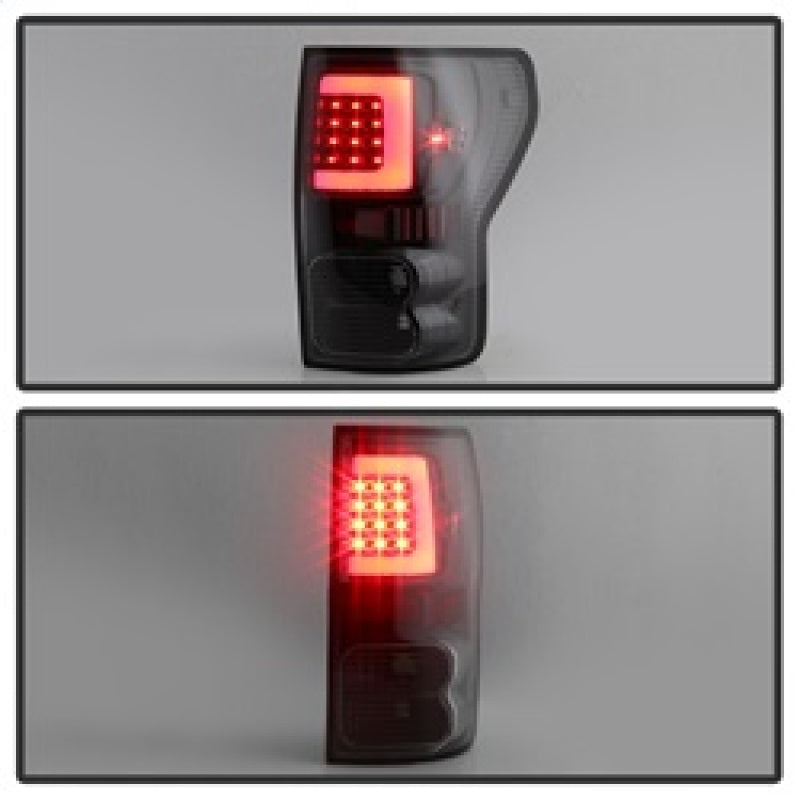 SPYDER xTune 07-13 Toyota Tundra Light Bar LED Tail lights - Black (ALT-ON-TTU07V2-LBLED-BK) 9038563