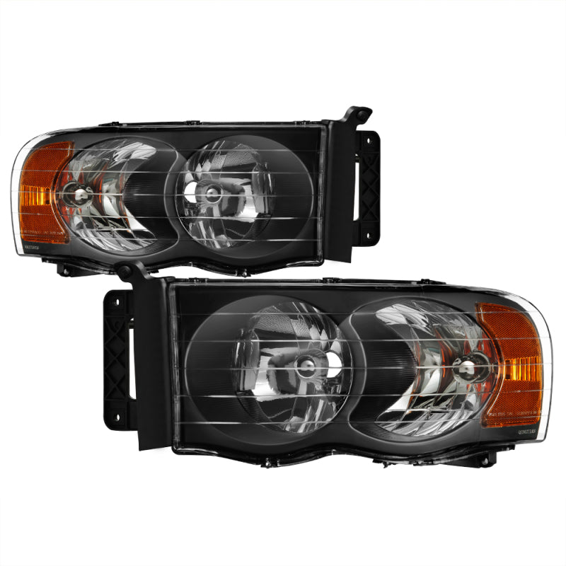 SPYDER Xtune Dodge Ram 1500 02-05 Amber Crystal Headlights Black HD-JH-DR02-AM-BK 5014313