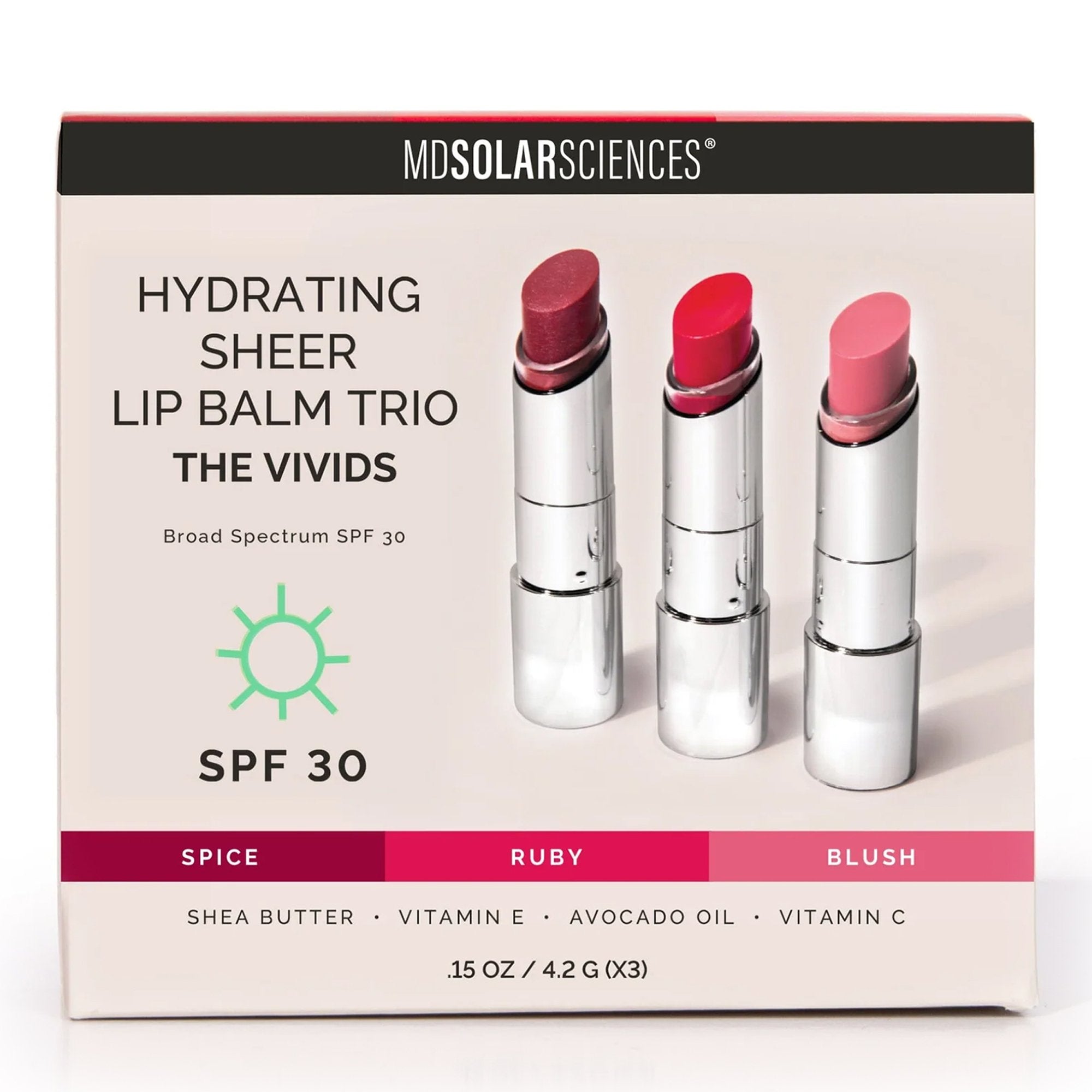 MDSolarSciences® Hydrating Sheer Lip Balm, Vivids Trio 4000106