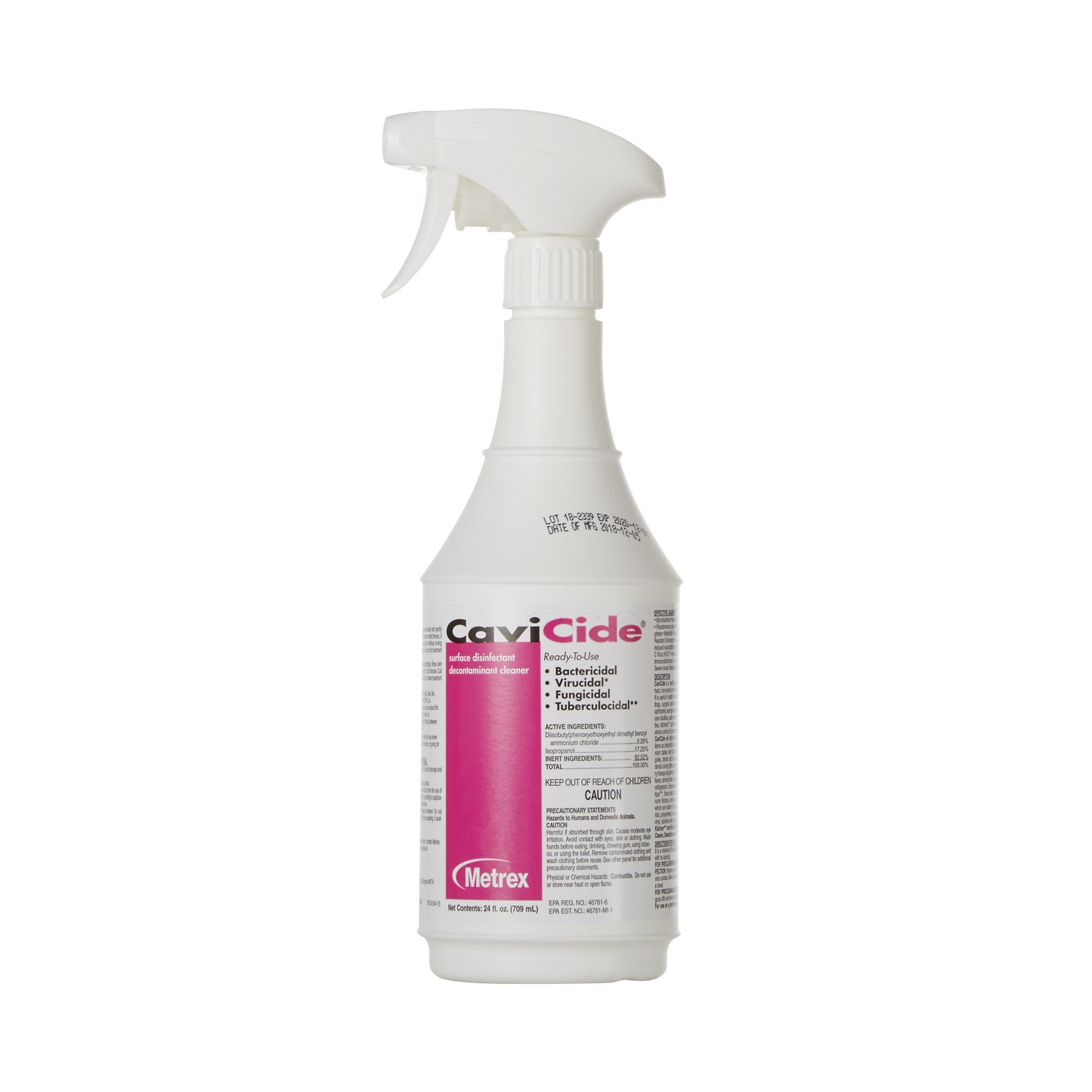 CaviCide Surface Disinfectant Cleaner, Alcohol Based, 24 oz Bottle 13-1024