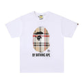 Bathing Ape Check by Bathing Tee White/Beige
