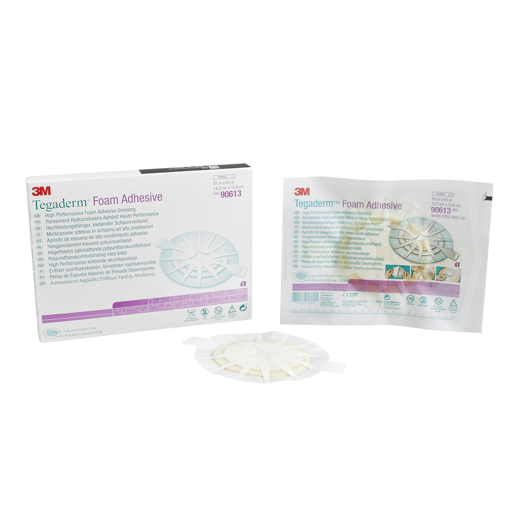 3M™ Tegaderm™ High Performance Adhesive w/ Border Foam Dressing, 14.3 x 15.6 cm 90613