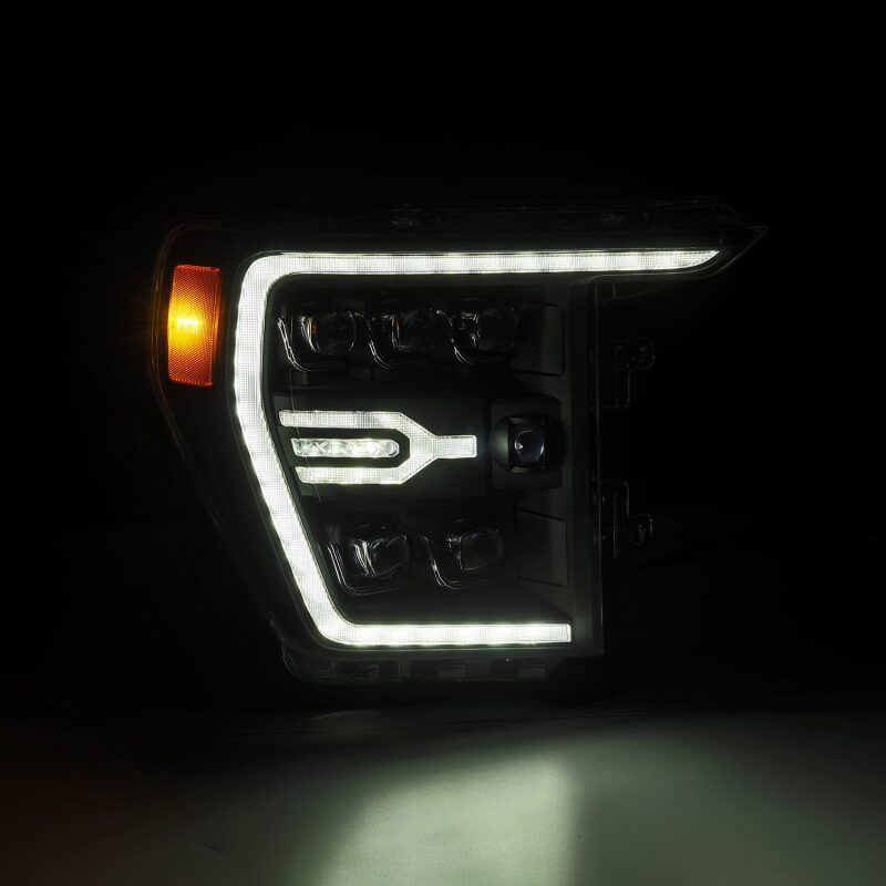 AlphaRex 21-22 Ford F-150 NOVA LED Proj Headlights Plank Style Blk w/Activ Light/Seq Signal 880137 *Discontinued