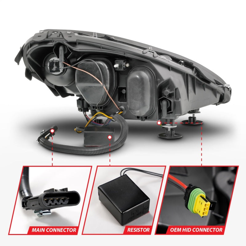 ANZO 05-13 Chevrolet Corvette Projector Headlights w/switchback & Sequential LED - Black Amber 121571